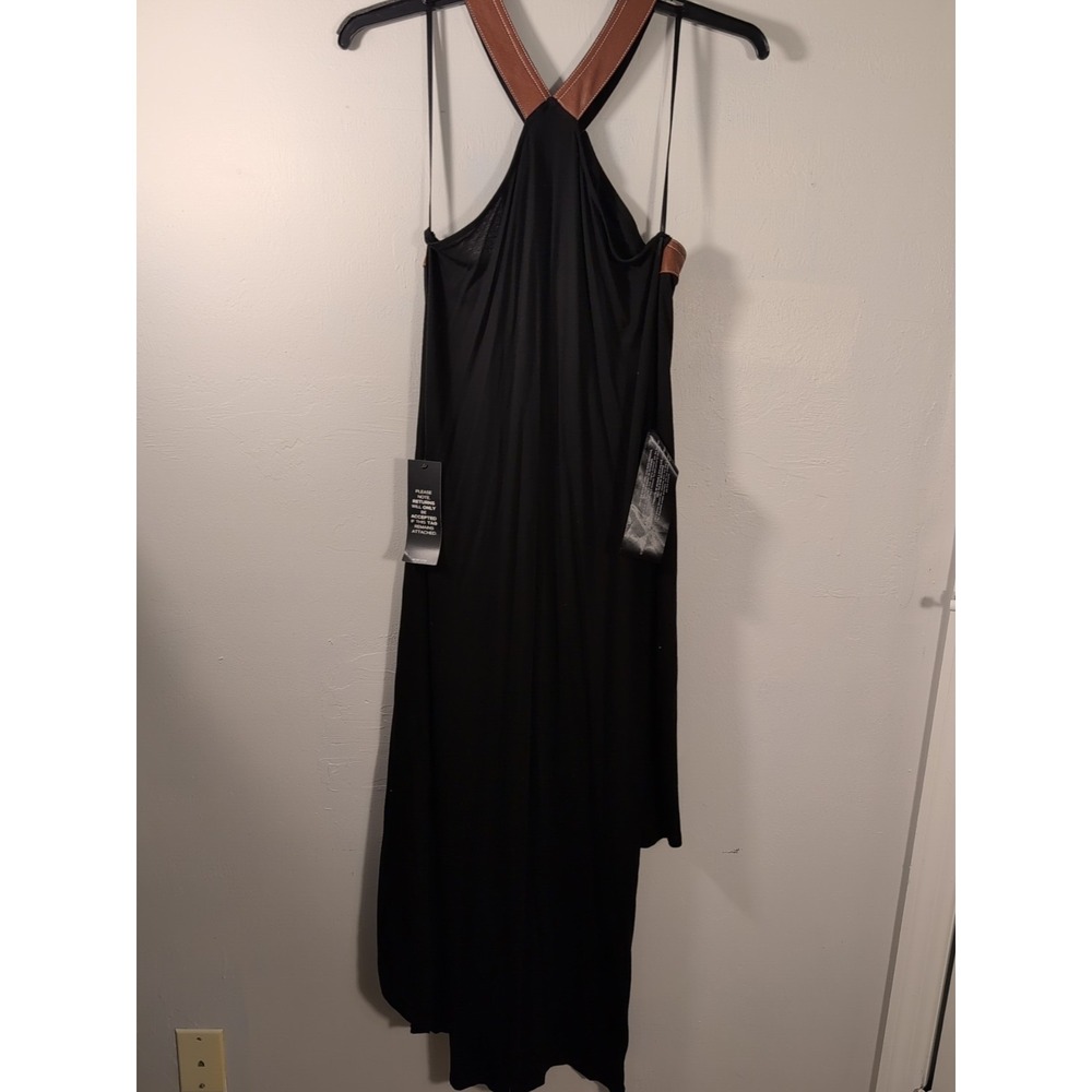 NEW BCBG MAXAZRIA KATRYN FUAX LEATHER INSERT ASYMETRIC DRESS SZ L - Picture 10 of 10